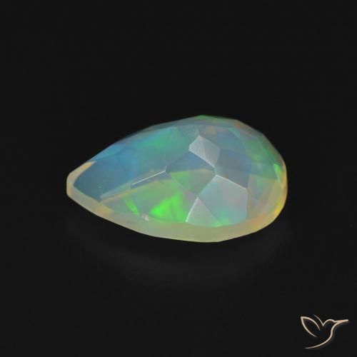Ópalo Multicolor natural de 1.43 ct, En forma de pera, Transparente
