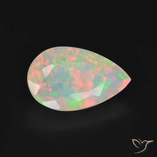 Ópalo Multicolor natural de 2.31 ct, En forma de pera, Transparente