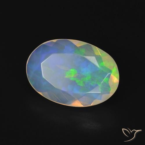 Ópalo Multicolor natural de 2.05 ct, Ovalada, Transparente