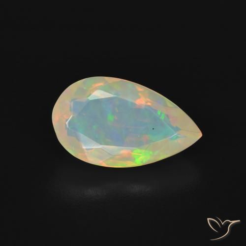 Ópalo Multicolor natural de 2.35 ct, En forma de pera, Transparente