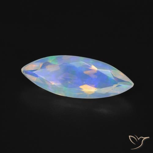 Ópalo Multicolor natural de 1.35 ct, Marquesa, Transparente