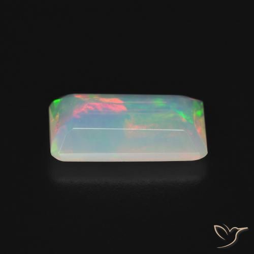 Ópalo Multicolor natural de 1.35 ct, Corte Octágono / Esmeralda, Transparente