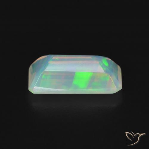 Ópalo Multicolor natural de 1.27 ct, Corte Octágono / Esmeralda, Transparente