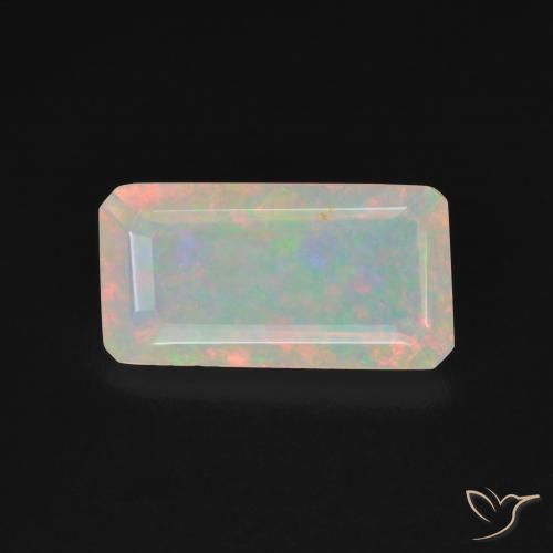 1.46ct Natural Multicolor Ópalo, corte esmeralda, Transparente