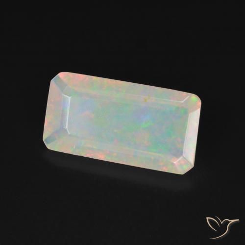 Ópalo Multicolor natural de 1.46 ct, Corte Octágono / Esmeralda, Transparente