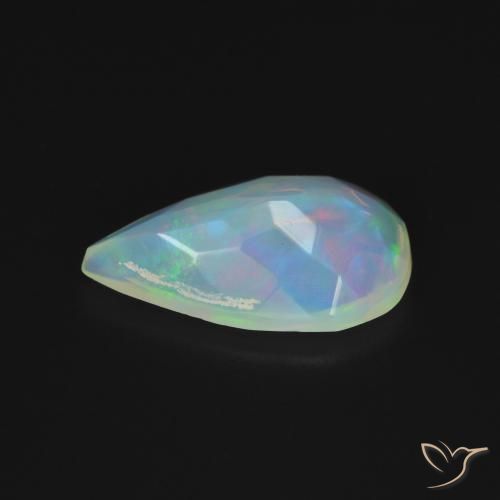 Ópalo Multicolor natural de 1.11 ct, En forma de pera, Transparente