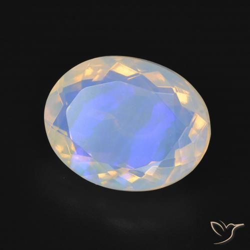 Ópalo Multicolor natural de 4.17 ct, Ovalada, Transparente