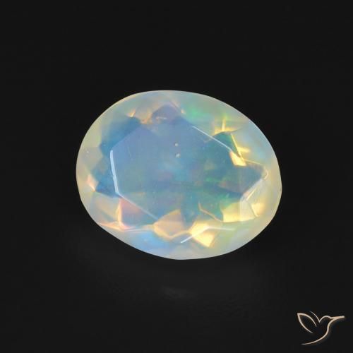 Ópalo Multicolor natural de 1.08 ct, Ovalada, Transparente