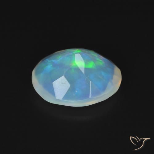 Ópalo Multicolor natural de 1.08 ct, Ovalada, Transparente