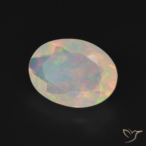 Ópalo Multicolor natural de 1.51 ct, Ovalada, Transparente
