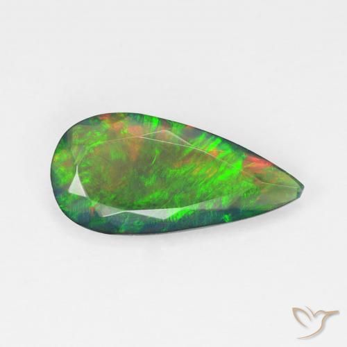 Ópalo Multicolor natural de 1.78 ct, En forma de pera, Transparente