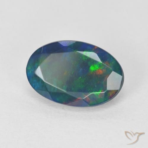 Ópalo Multicolor natural de 1.32 ct, Ovalada, Transparente
