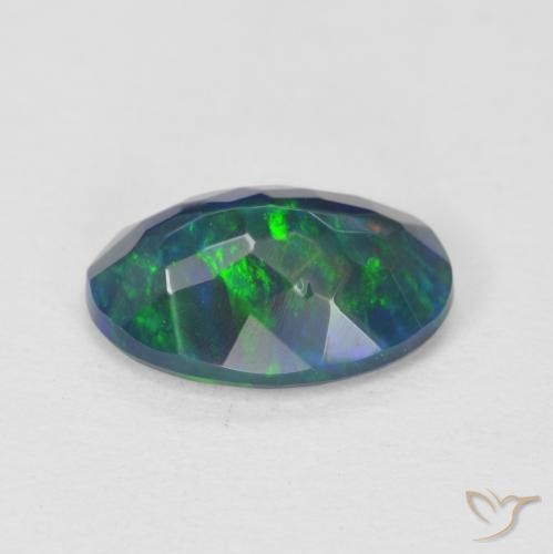 Ópalo Multicolor natural de 1.32 ct, Ovalada, Transparente