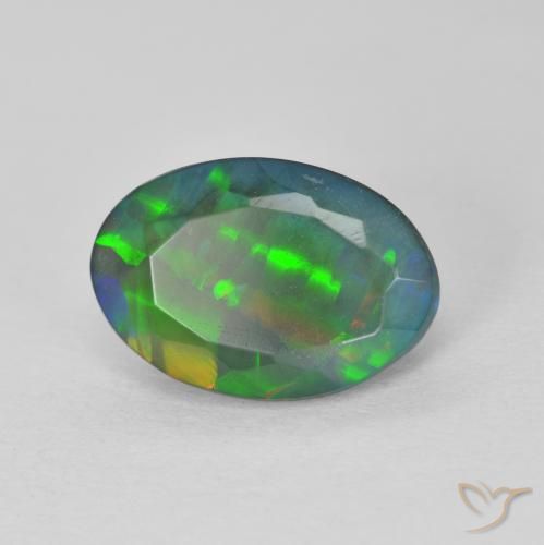 Ópalo Multicolor natural de 2.05 ct, Ovalada, Translúcido