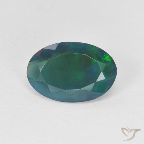1.09ct Natural Multicolor Ópalo, Ovalada, Transparente