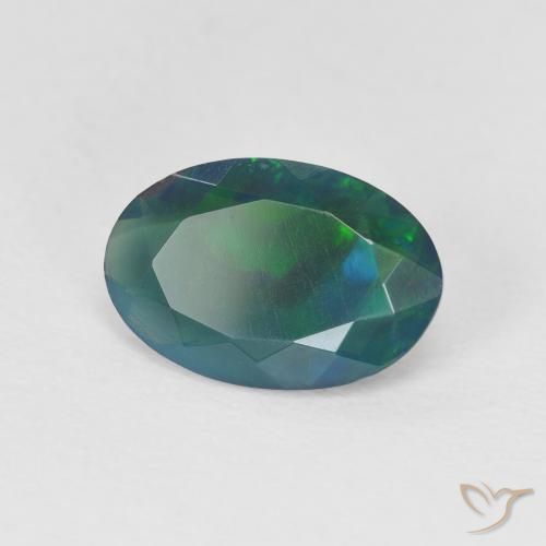 Ópalo Multicolor natural de 1.09 ct, Ovalada, Transparente