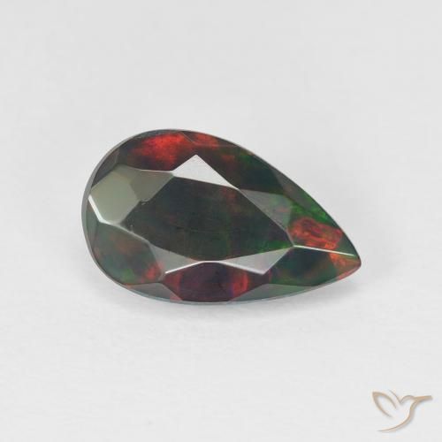 Ópalo Multicolor natural de 1.11 ct, En forma de pera, Translúcido