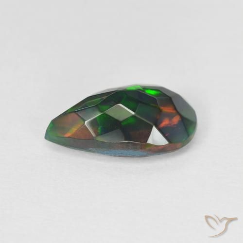 Ópalo Multicolor natural de 1.11 ct, En forma de pera, Translúcido