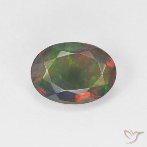 1.65ct Natural Multicolor Ópalo, Ovalada, Translúcido