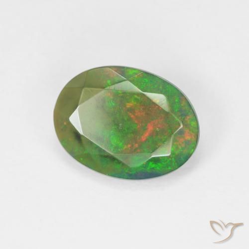 Ópalo Multicolor natural de 1.60 ct, Ovalada, Translúcido
