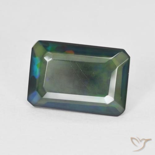 Ópalo Multicolor natural de 1.70 ct, Corte Octágono / Esmeralda, Translúcido