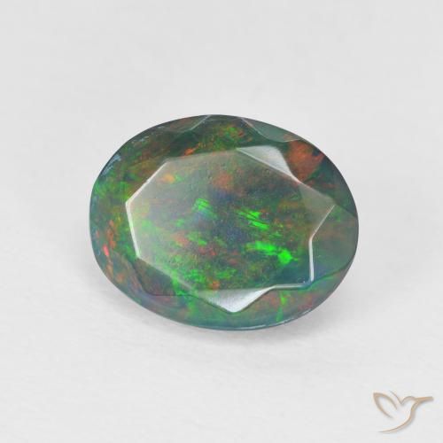 Gemas de Ópalo Multicolor natural de 1.25 ct, Ovalada, Translúcido