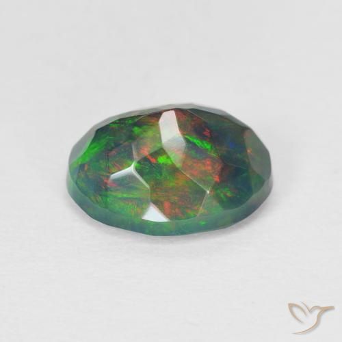 Gemas de Ópalo Multicolor natural de 1.25 ct, Ovalada, Translúcido