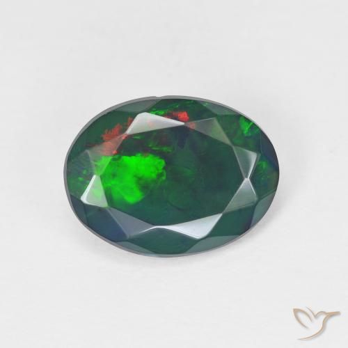 1.44ct Natural Multicolor Ópalo, Ovalada, Translúcido