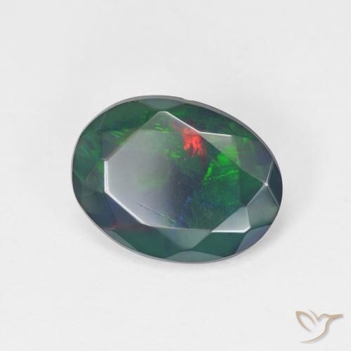 Ópalo Multicolor natural de 1.44 ct, Ovalada, Translúcido