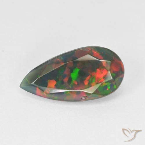 Ópalo Multicolor natural de 2.06 ct, En forma de pera, Translúcido