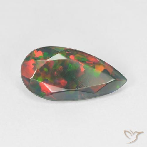 Ópalo Multicolor natural de 2.06 ct, En forma de pera, Translúcido