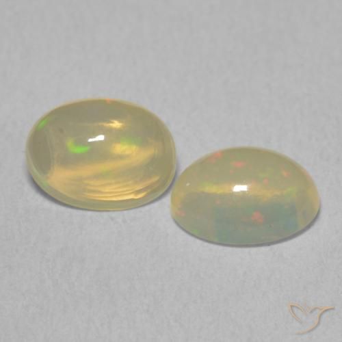 Gemas de Ópalo Multicolor natural de 1.62 ct, Ovalada, Transparente