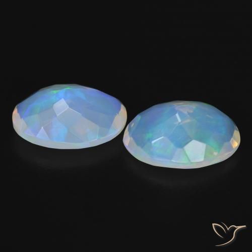 Gemas de Ópalo Multicolor natural de 3.57 ct, Ovalada, Transparente