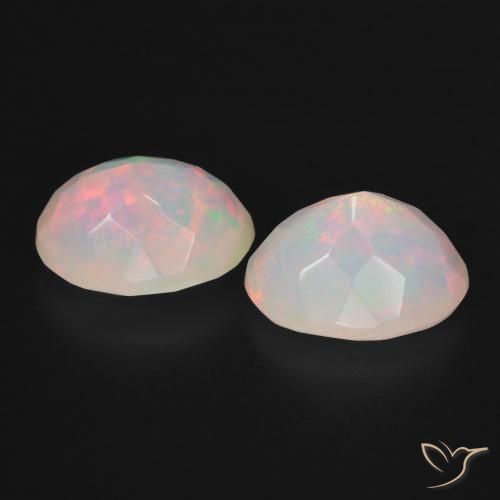 Gemas de Ópalo Multicolor natural de 3.30 ct, Ovalada, Translúcido