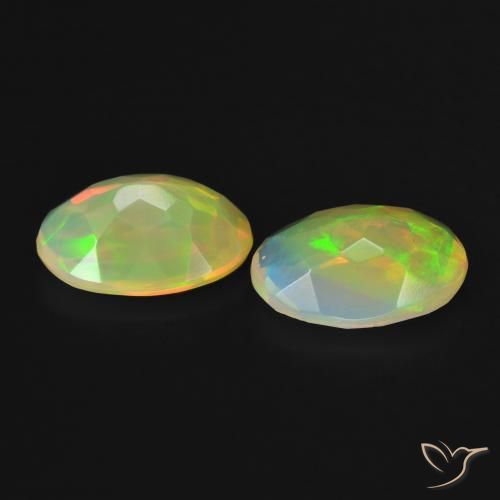 Gemas de Ópalo Multicolor natural de 2.22 ct, Ovalada, Translúcido