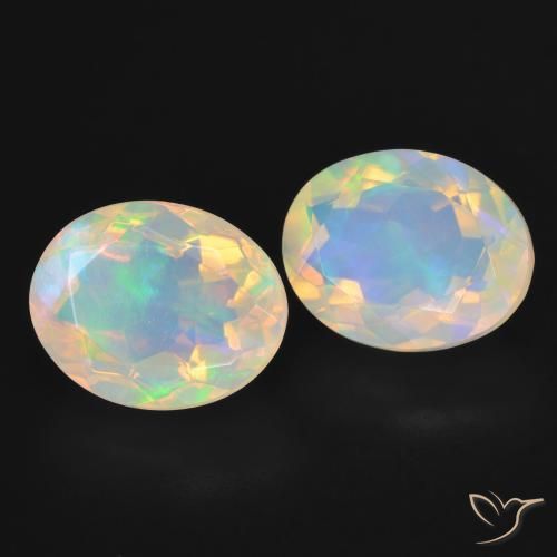 Gemas de Ópalo Multicolor natural de 4.65 ct, Ovalada, Transparente