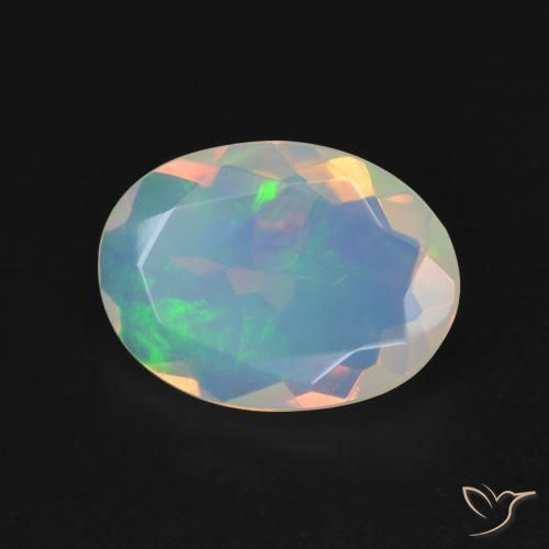 Ópalo Multicolor natural de 2.05 ct, Ovalada, Transparente