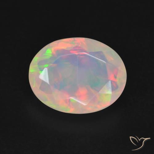 2.42ct Natural Multicolor Ópalo, Ovalada, Translúcido