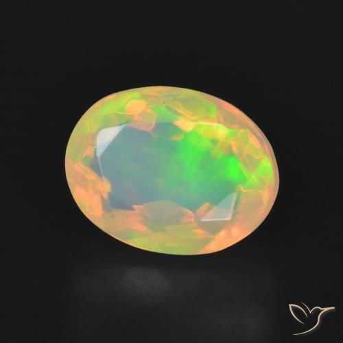 Ópalo Multicolor natural de 2.34 ct, Ovalada, Transparente