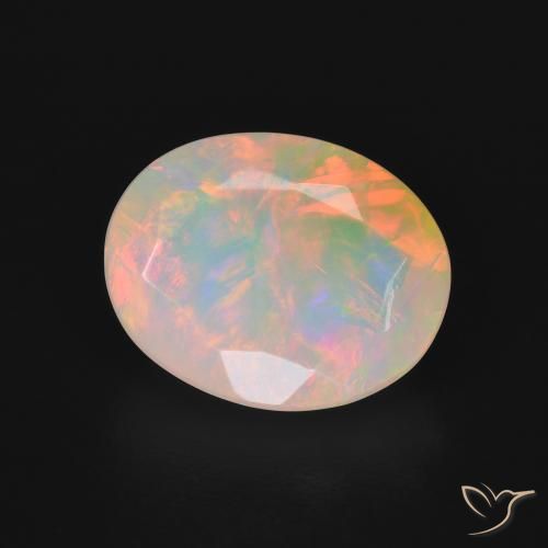 Ópalo Multicolor natural de 2.57 ct, Ovalada, Translúcido