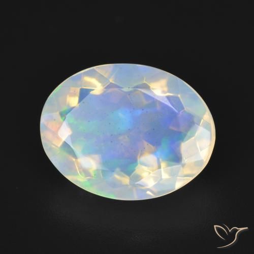 Ópalo Multicolor natural de 3.60 ct, Ovalada, Transparente