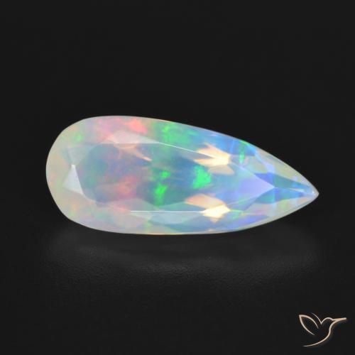 Ópalo Multicolor natural de 2.64 ct, En forma de pera, Transparente