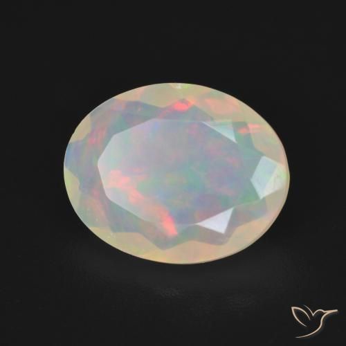 Ópalo Multicolor natural de 2.16 ct, Ovalada, Transparente