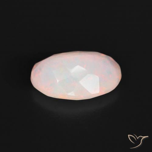 Ópalo Blanco multicolor natural de 1.87 ct, Ovalada, Translúcido
