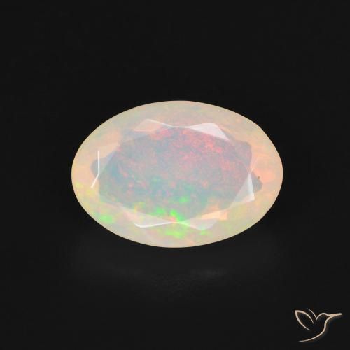 1.90ct Natural Blanco multicolor Ópalo, Ovalada, Transparente, Photo A