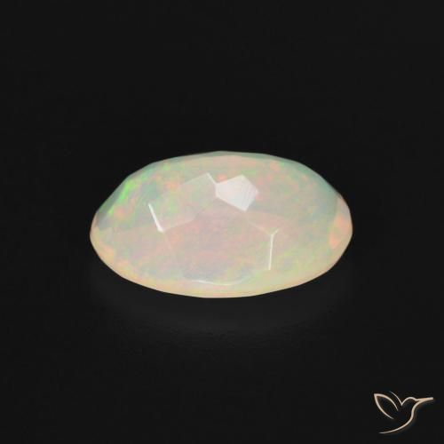 Ópalo Blanco multicolor natural de 1.90 ct, Ovalada, Transparente