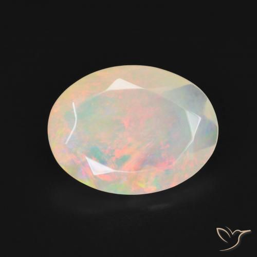 2.60ct Natural Multicolor Ópalo, Ovalada, Translúcido