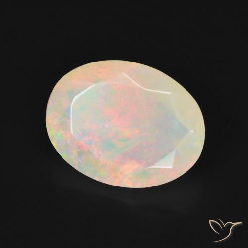 Ópalo Multicolor natural de 2.60 ct, Ovalada, Translúcido