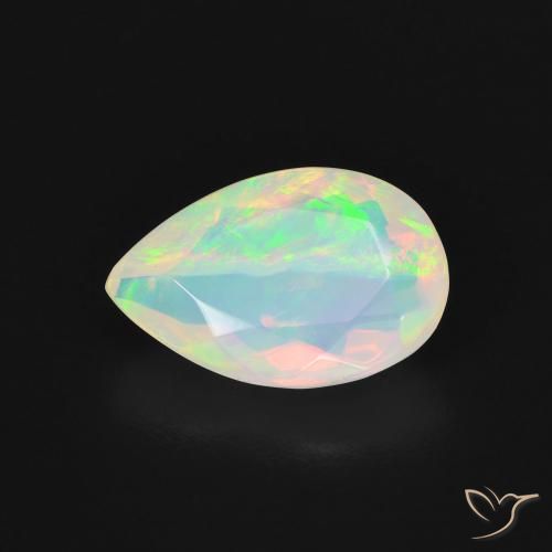 1.79ct Natural Multicolor Ópalo, En forma de pera, Translúcido