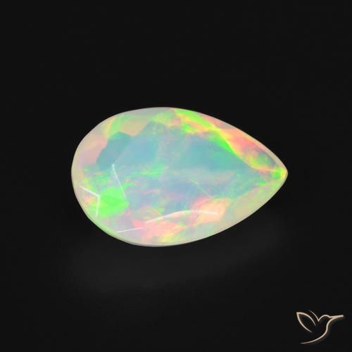 Ópalo Multicolor natural de 1.79 ct, En forma de pera, Translúcido